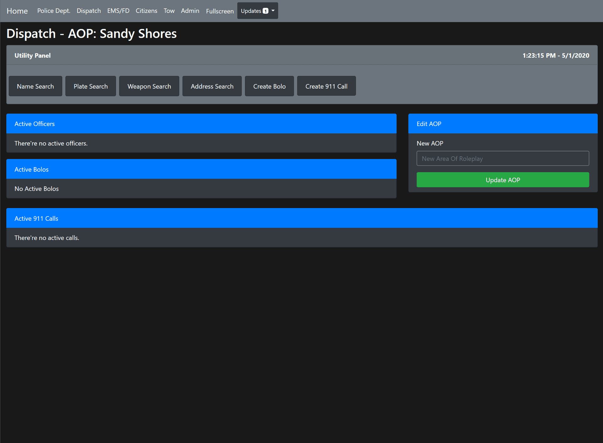 SnailyCADv1 Dispatch Dashboard